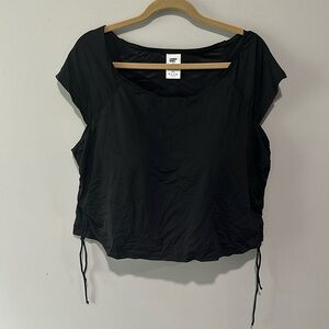 Women's Chlorine Resistant Adjustable Cap Sleeve Black Bikini Swim Top Sz 22W
